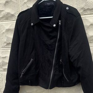Forever 21 Black Moto Jacket Sweater